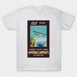 Fly There Imperial Airways Vintage Poster 1928 T-Shirt